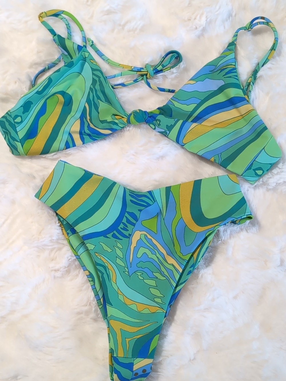 SKATIE Cannes Print Bikini - Sarah Top S, Iggy Bottom XS